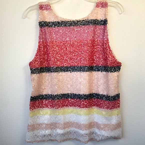 DIXIE Sequins Top Sleeveless Blouse Size Small - Picture 2 of 13